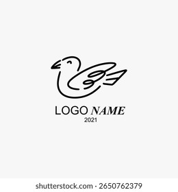 Cute bird flying. Animal icon. House Logo and Brand Design