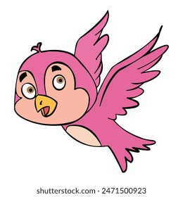 A cute bird flying illustration