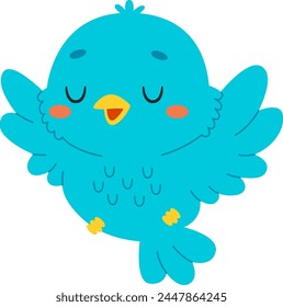 Cute Bird Flying Vector Illustration