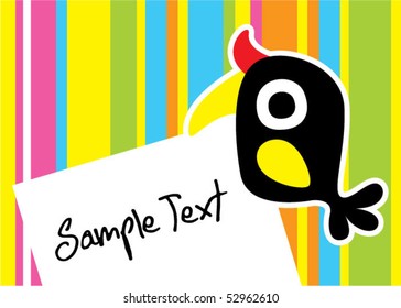 cute bird greeting card