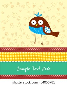 cute bird greeting card