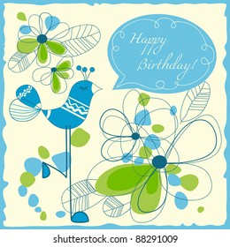 Cute bird greeting card