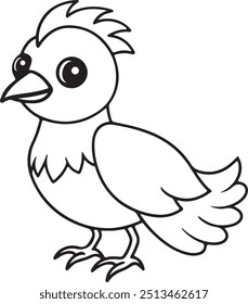 Cute Bird Hand Draw line Art