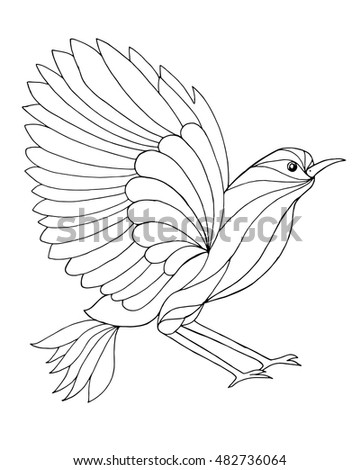 Cute bird. Hand drawn doodle. Ethnic patterned illustration. African, indian, totem tatoo design. Sketch for avatar, tattoo, poster, print or t-shirt.