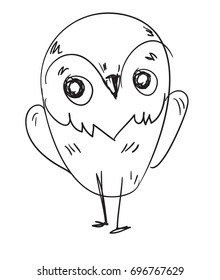 Cute Bird, Hand Drawn Vector Illustration Bird