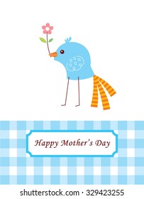 cute bird happy mother day card