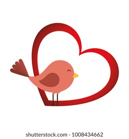cute bird with heart