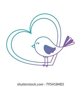 cute bird with heart