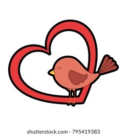 cute bird with heart