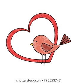 cute bird with heart