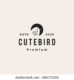 cute bird hipster vintage logo vector icon illustration