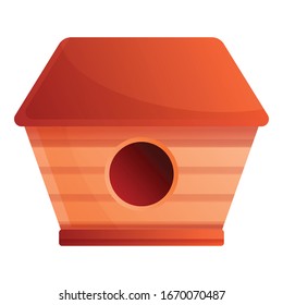 Cute bird house icon. Cartoon of cute bird house vector icon for web design isolated on white background