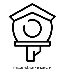 Cute bird house icon. Outline cute bird house vector icon for web design isolated on white background