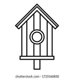 Cute bird house icon. Outline cute bird house vector icon for web design isolated on white background