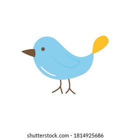 cute bird icon over white background, flat style, vector illustration