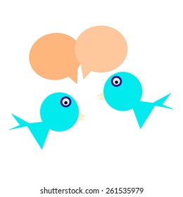 cute bird  icon with speech bubble