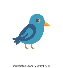 Cute bird icon tailored for children's illustrations.