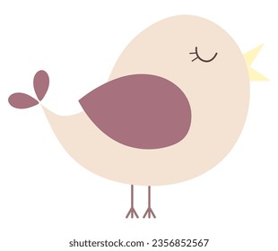 Cute bird icon. Vector illustration.