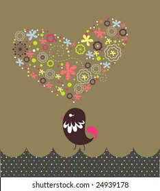 cute bird illustration