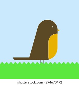 cute bird illustration - vector