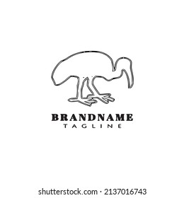 cute bird logo cartoon icon design template black modern hand drawn vector illustration