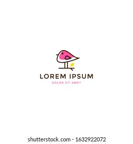 Cute bird logo design icon illustration template