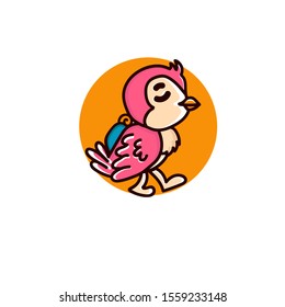 cute bird logo design- illustration