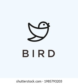 cute bird logo design vector silhouette illustration