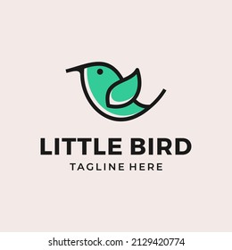 Cute bird logo design vector illustration