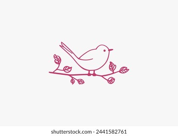 Cute bird logo design vector icon flat illustration