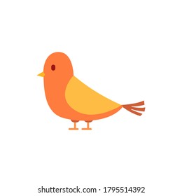 Cute bird logo. Bird icon in flat style. Animal vector illustration isolated on white background