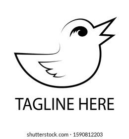 Cute bird logo icon vector illustration isolated on white background