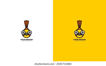 Cute bird logo, bird icon. Vector graphic design