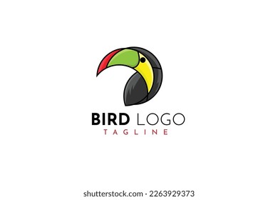 Cute-Vogel-Logo-Illustration. Minimales Vogellogo