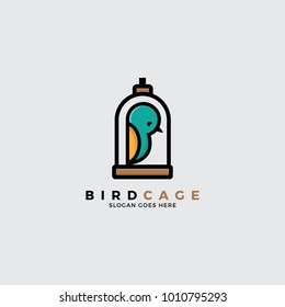Cute Bird logo illustration template.