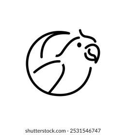 Linda línea simple del logotipo del pájaro