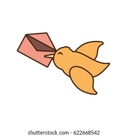 cute bird mail romantic concept