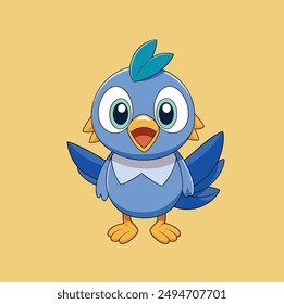 cute bird mascot isolated vector