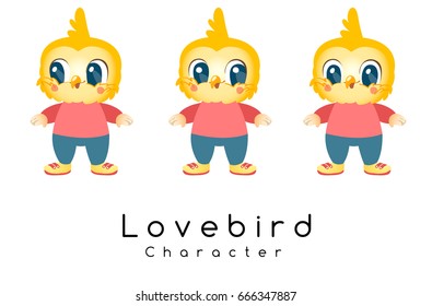 Cute Bird Mascot on White Background : Vector Illustration