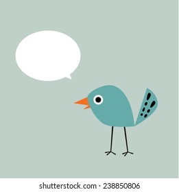 cute bird message vector