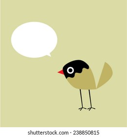 cute bird message vector