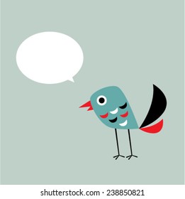 cute bird message vector