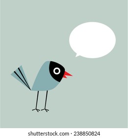 cute bird message vector