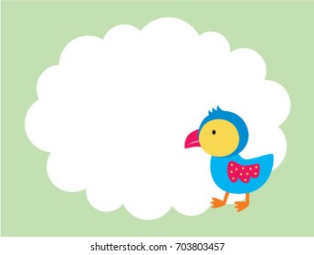 cute bird message vector