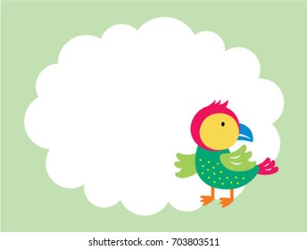 cute bird message vector