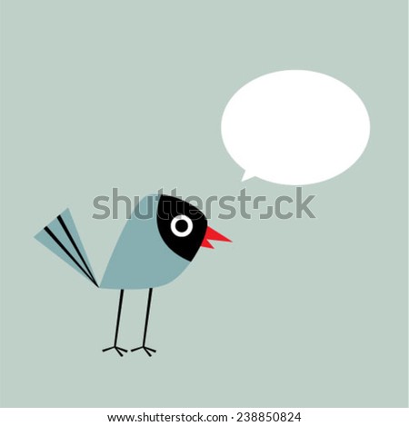 cute bird message vector