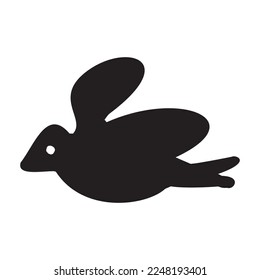 Cute bird naive folkart illustration. vector animal doodle. 