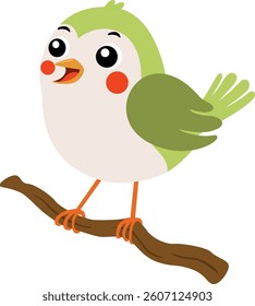Cute bird on a branch 
