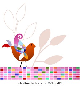 cute bird on brick wall