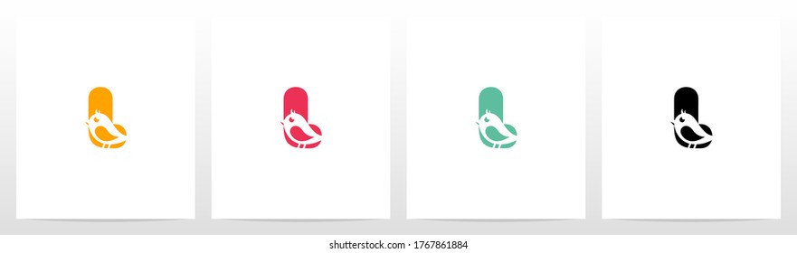 Cute Bird On Letter Logo Design L